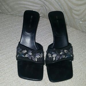 Sergio Rossi kitten heel slides